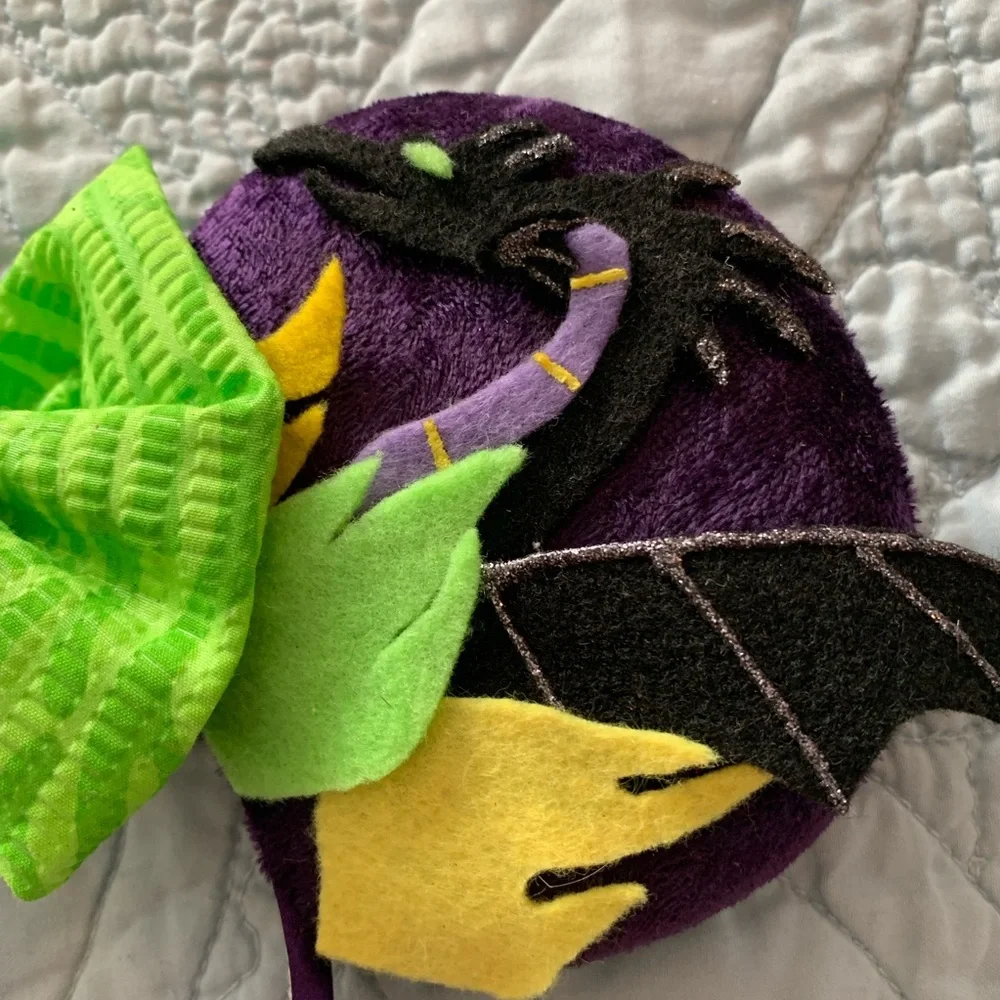 Handmade‎ Maleficent Minnie Mickey Disney Ears Headband Villain Dragon Purple